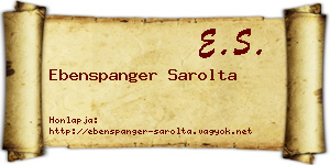 Ebenspanger Sarolta névjegykártya